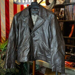 JOHN VARVATOS 25th Anniversary Silver Foil Leather Moto Jacket sz48